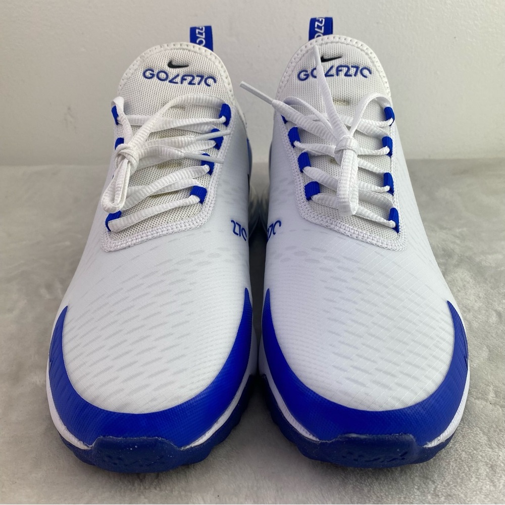 New Nike Air Max 270  White Racer Blue Black CK6483-106 Men's Golf Shoe - Picture 5 of 12